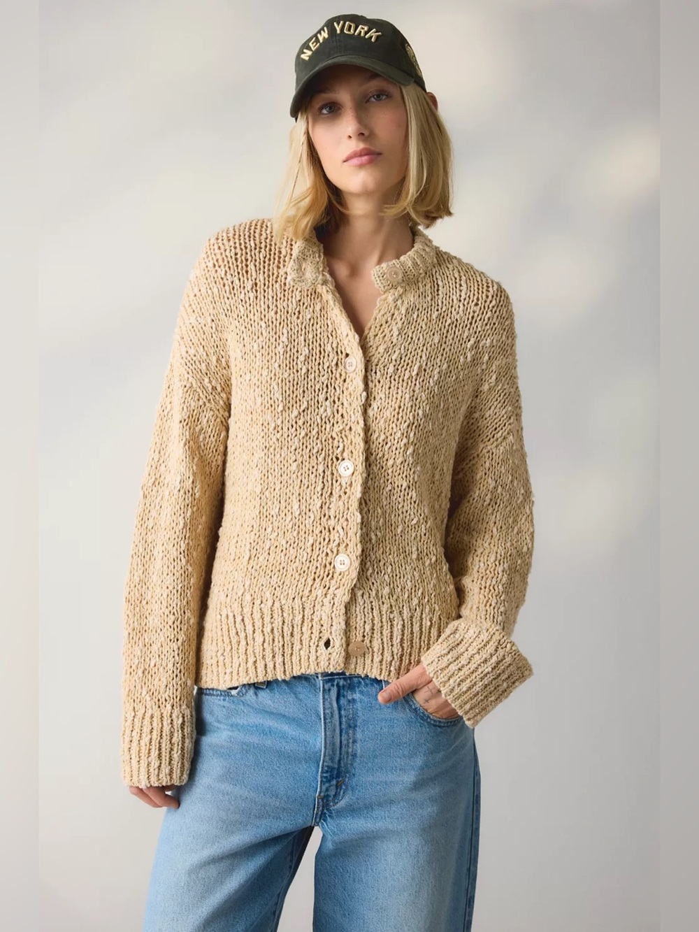 UO BDG Bridget Cotton Slub Knit Oversized Cardigan